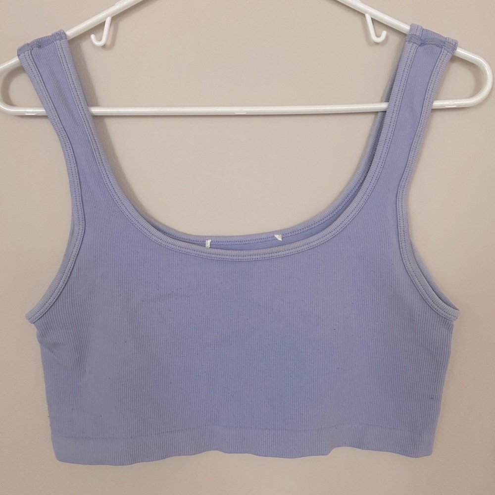 blue cropped tank